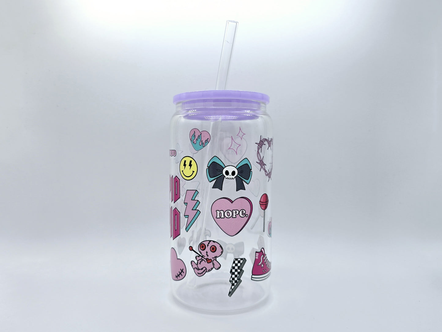 Anti Love Clear 16 oz Glass Cup