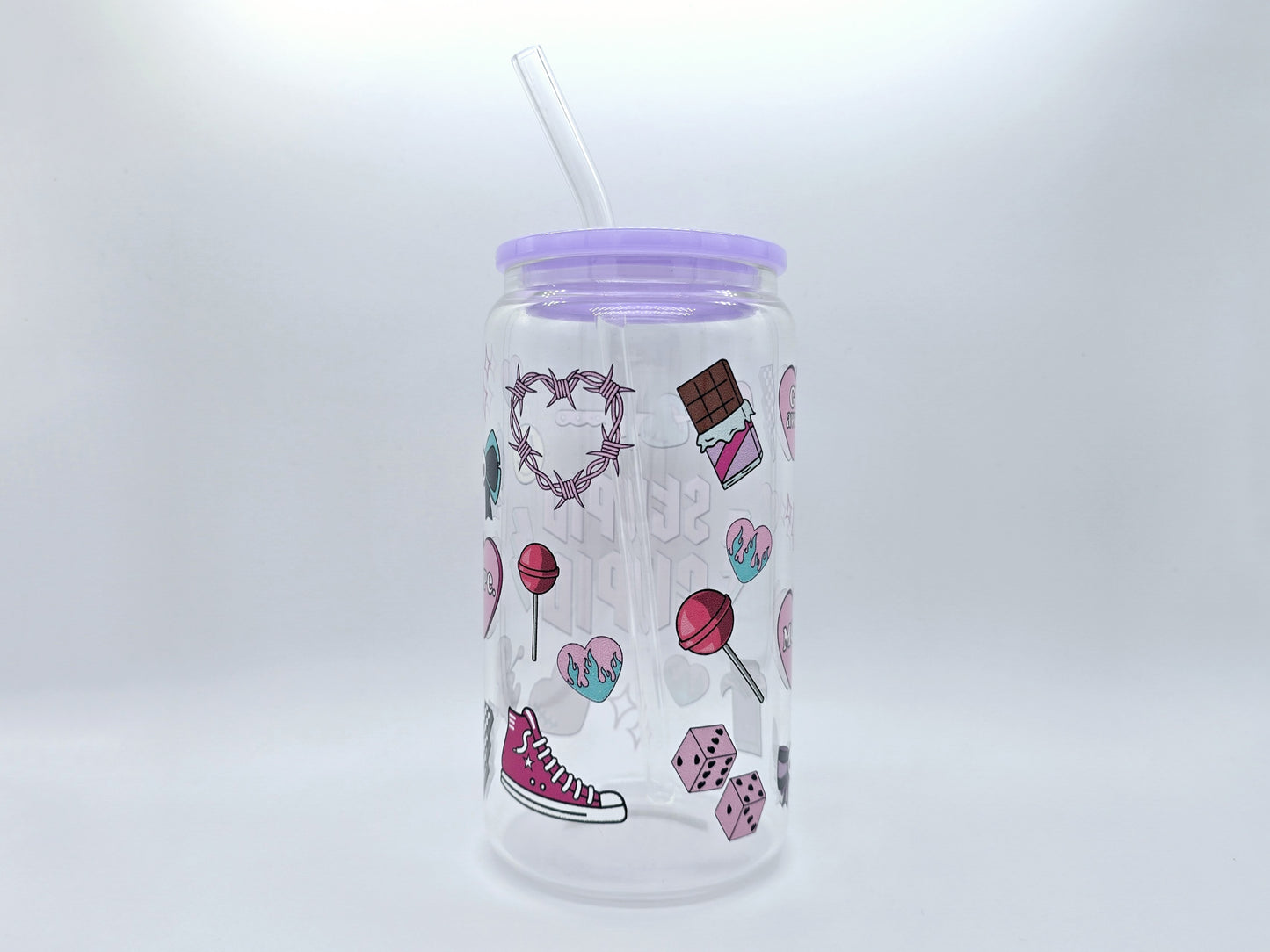 Anti Love Clear 16 oz Glass Cup