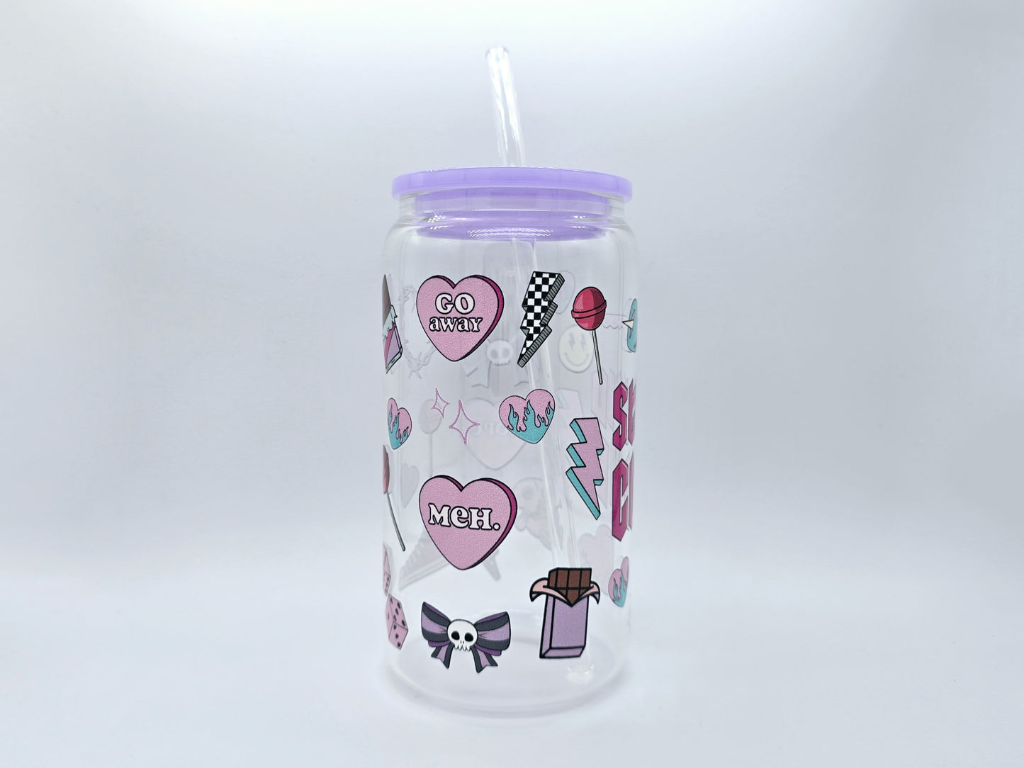 Anti Love Clear 16 oz Glass Cup
