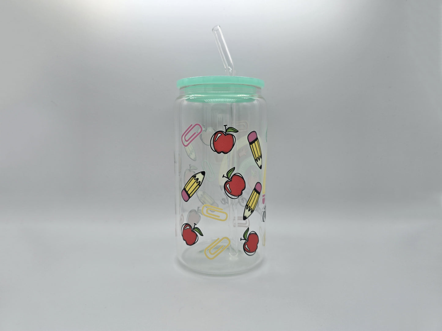 Teacher Life Clear 16 oz Glass Cup