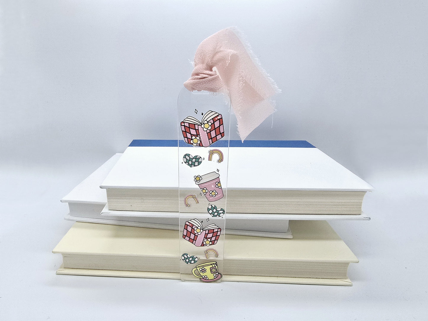 Pink Girly Bookish and Coffee Bookmark