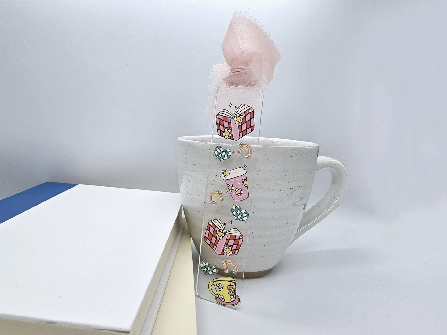 Pink Girly Bookish and Coffee Bookmark