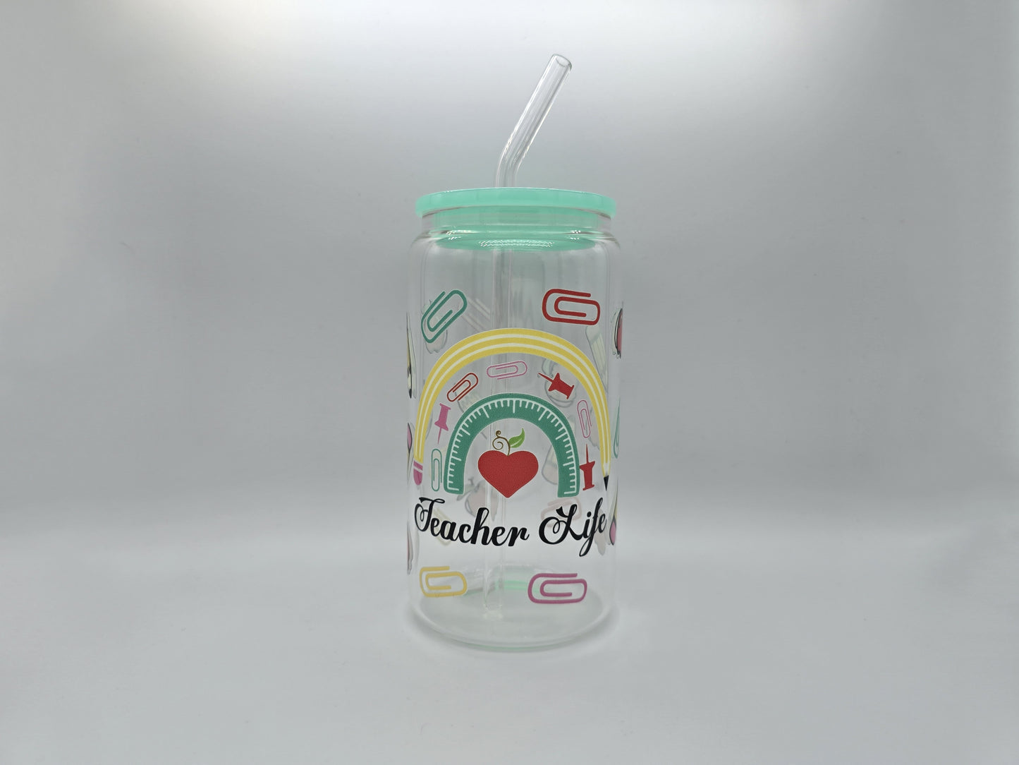 Teacher Life Clear 16 oz Glass Cup