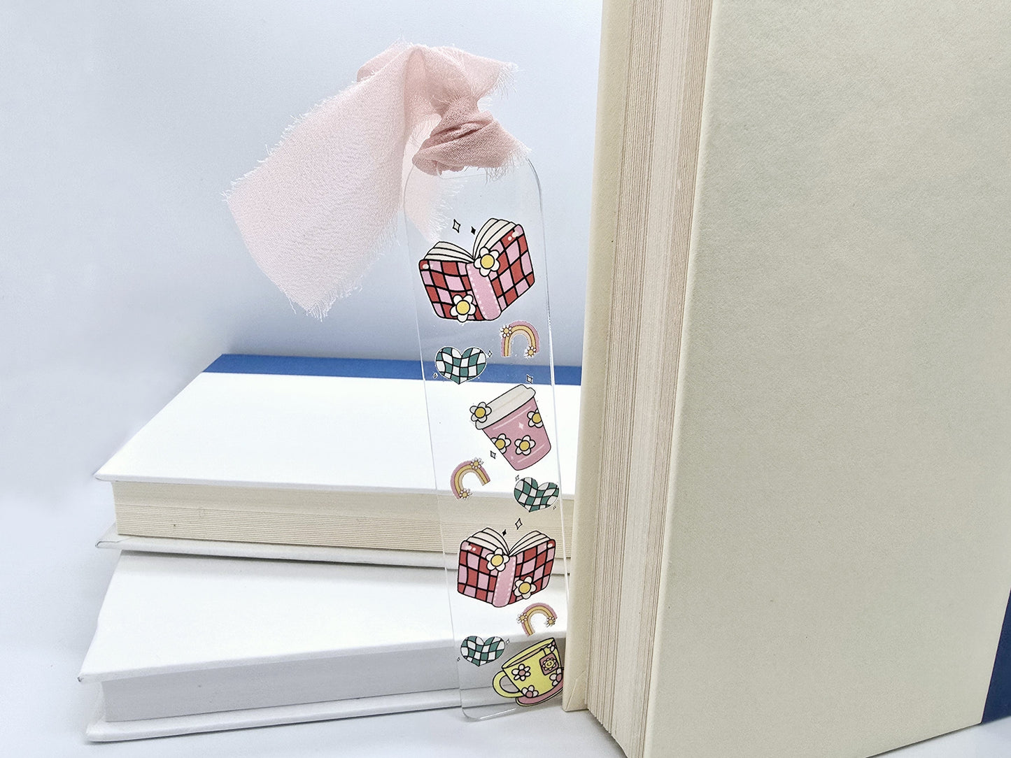 Pink Girly Bookish and Coffee Bookmark