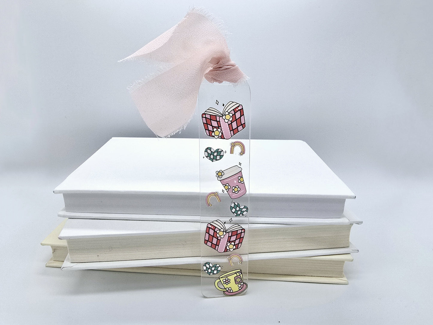 Pink Girly Bookish and Coffee Bookmark