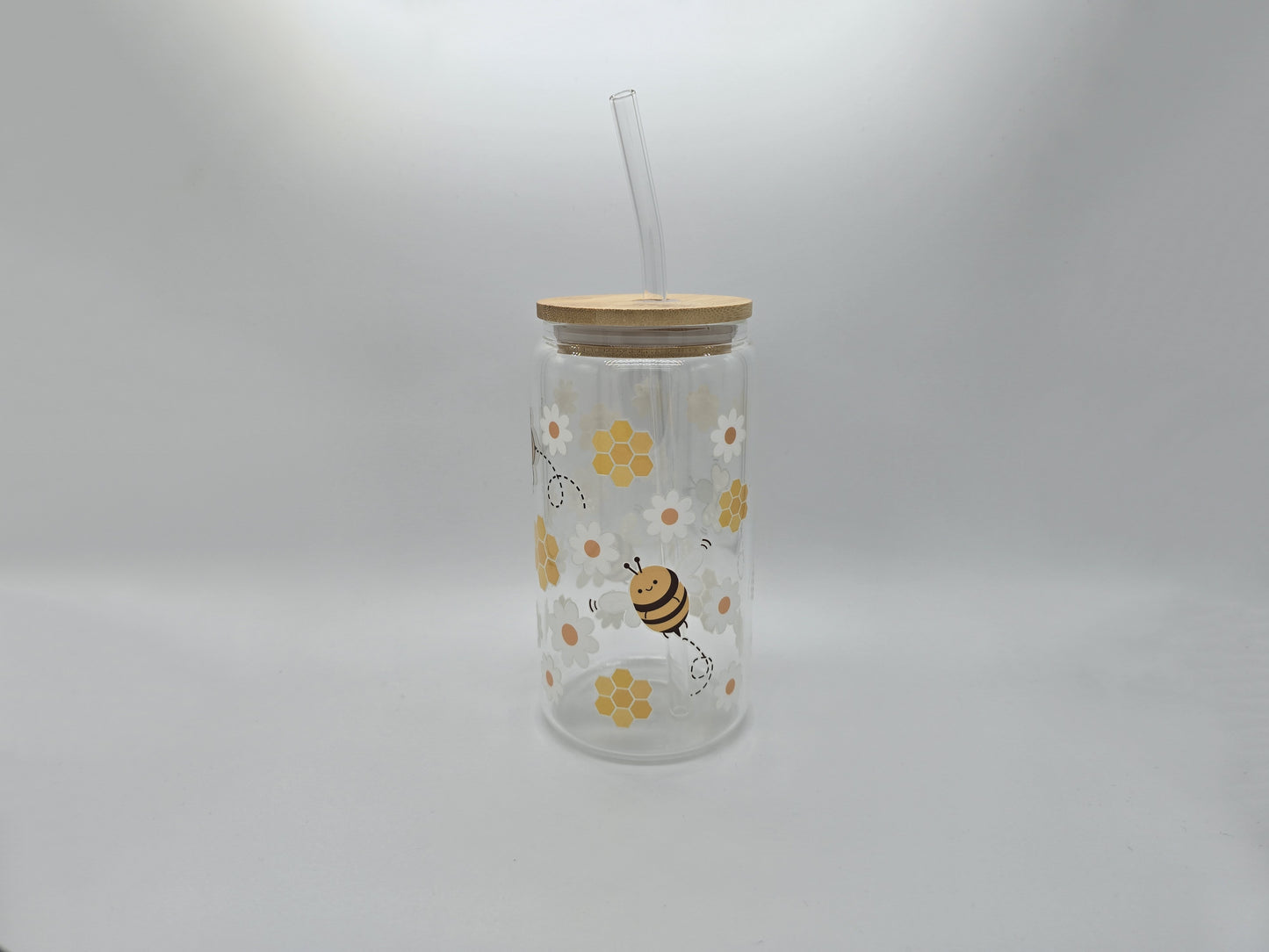 16 oz Bees Glass Can Cup