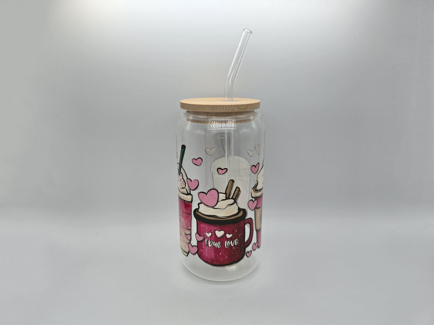 16 oz Coffee Lover Glass Can Cup