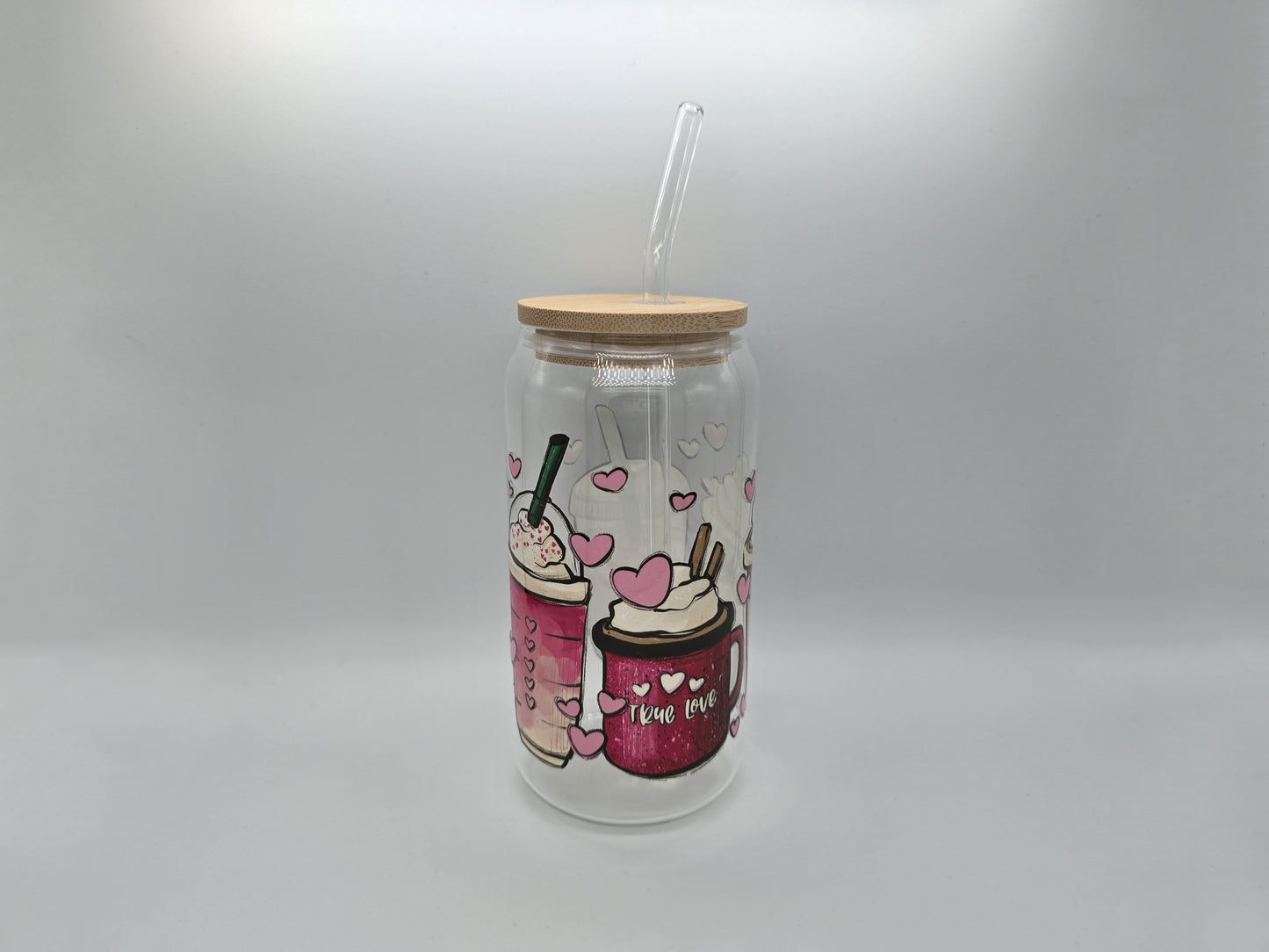 16 oz Coffee Lover Glass Can Cup